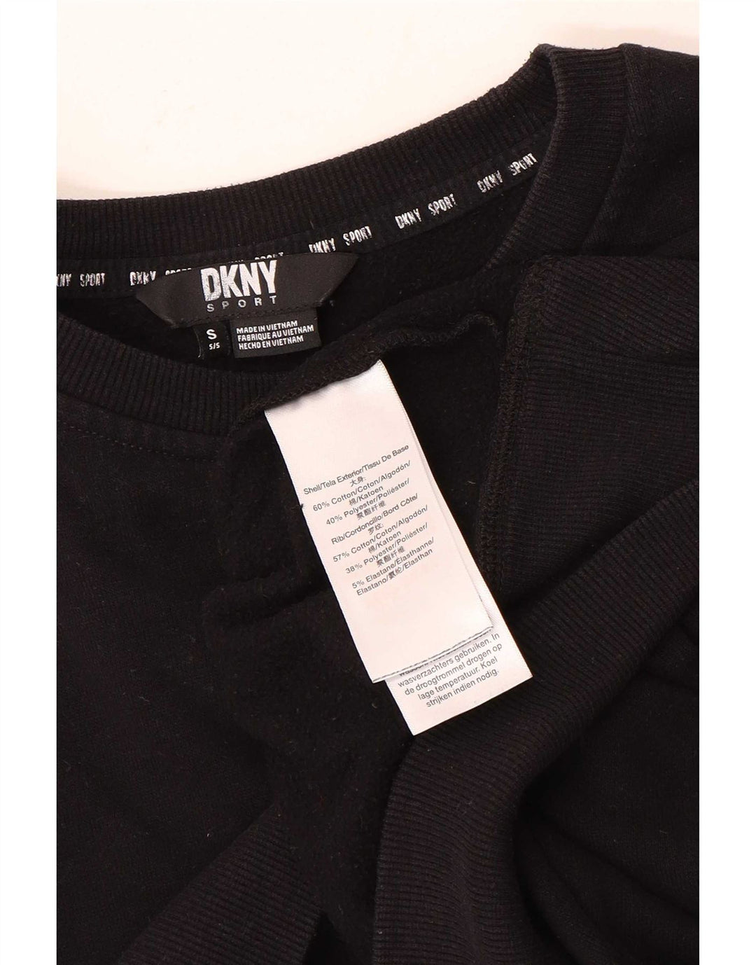 Damska bluza oversize Dkny Crop UK 10, mała, czarna bawełna