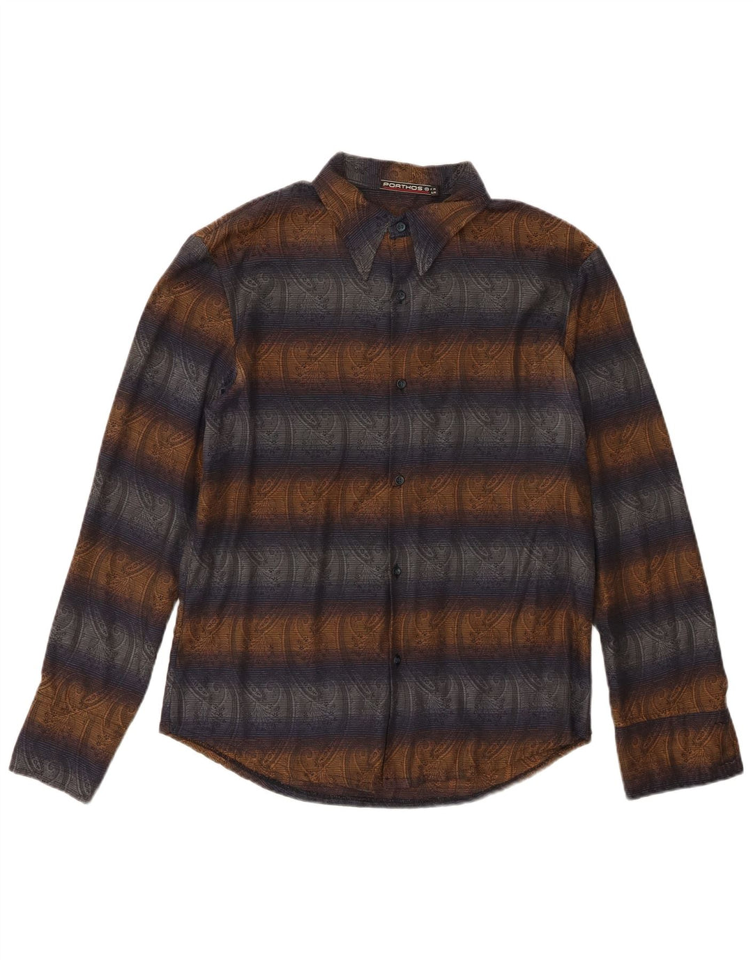 Koszula męska w stylu vintage, średni granatowy poliester Paisley