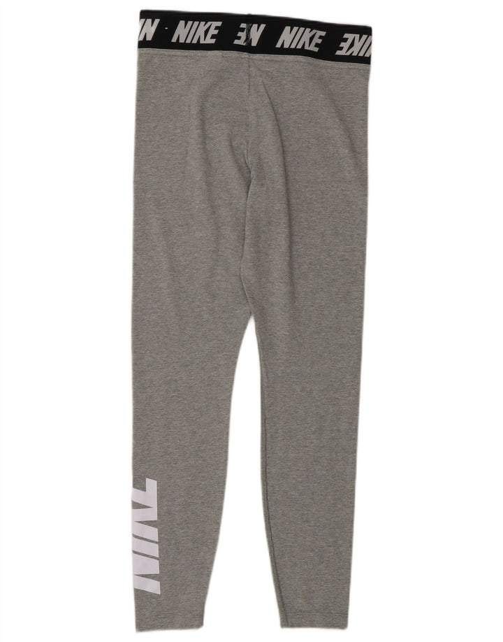 Damskie legginsy Nike Graphic UK 12, bawełna w kolorze średniej szarości