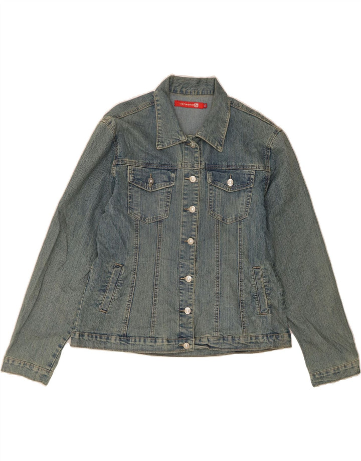 VINTAGE Womens Denim Jacket UK 16 Large Blue Cotton Vintage Vintage and Second-Hand Vintage from Messina Hembry 