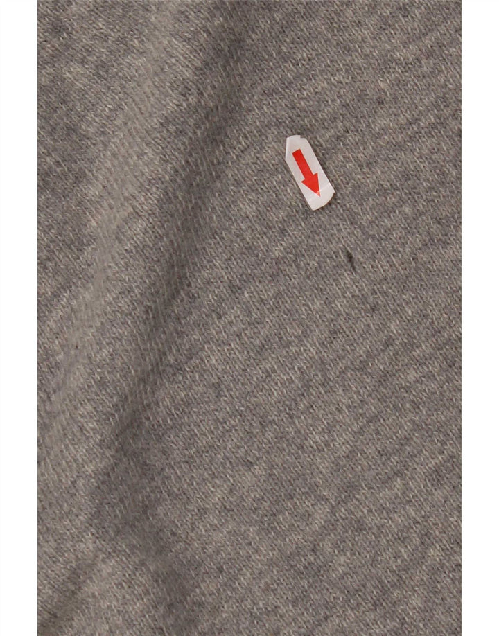 Męski sweter Barbour z dekoltem w łódkę, duży, szary, wełniany