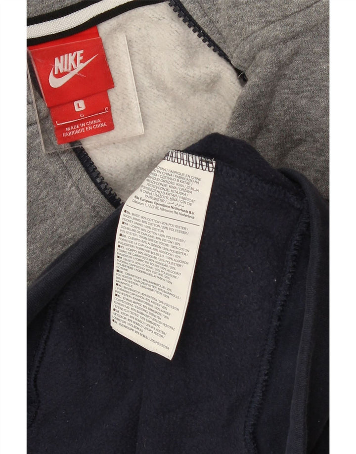 Męski sweter z kapturem i zamkiem błyskawicznym NIKE, duży, wielokolorowy, z blokami kolorów
