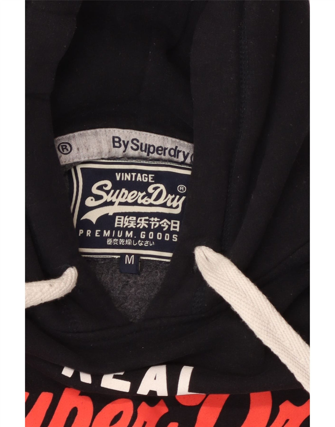 SUPERDRY Męski sweter z kapturem i grafiką, średniej wielkości, czarny, bawełniany