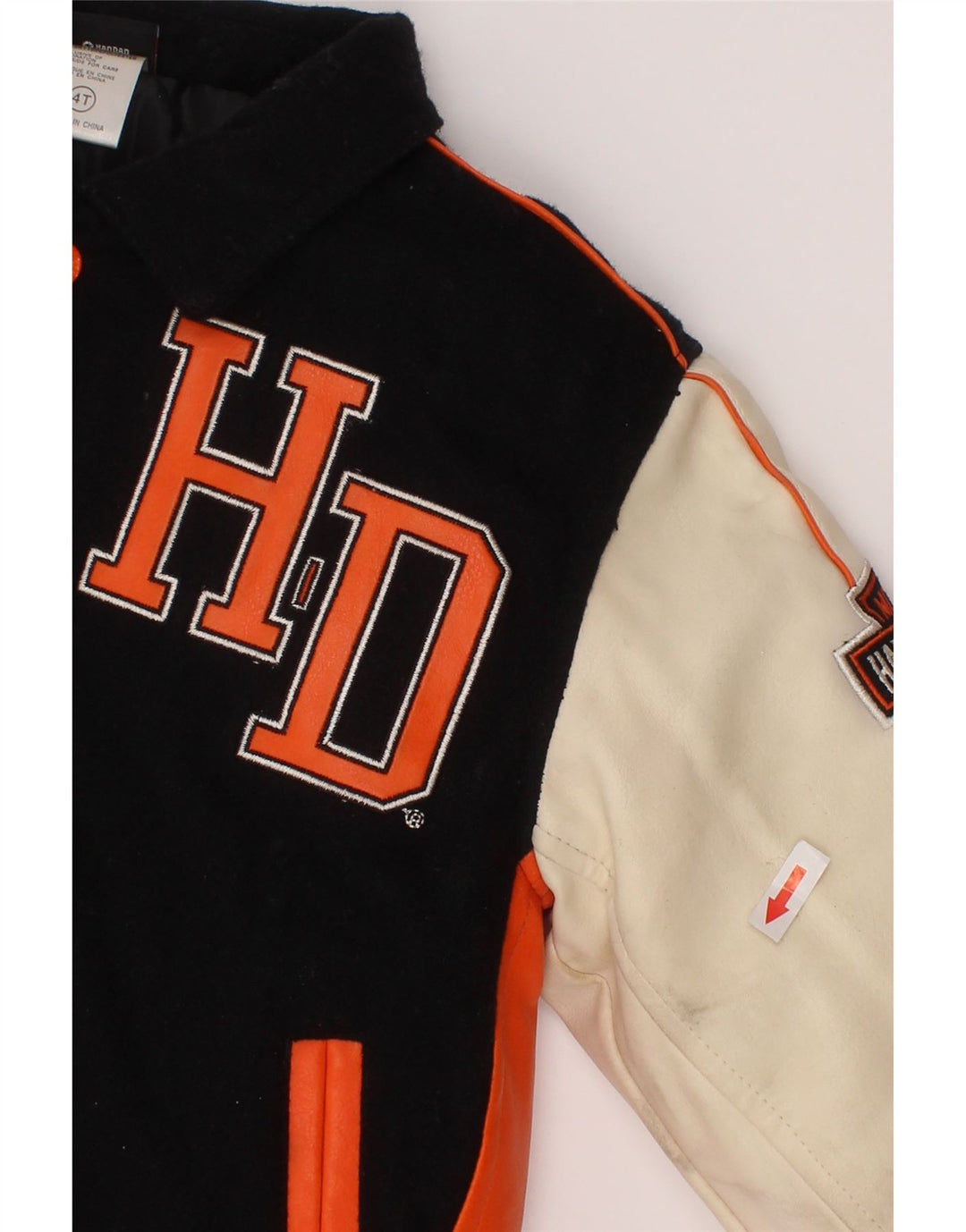 Chłopięca kurtka Harley Davidson Graphic Varsity 3-4 lata, granatowa, z blokami kolorów