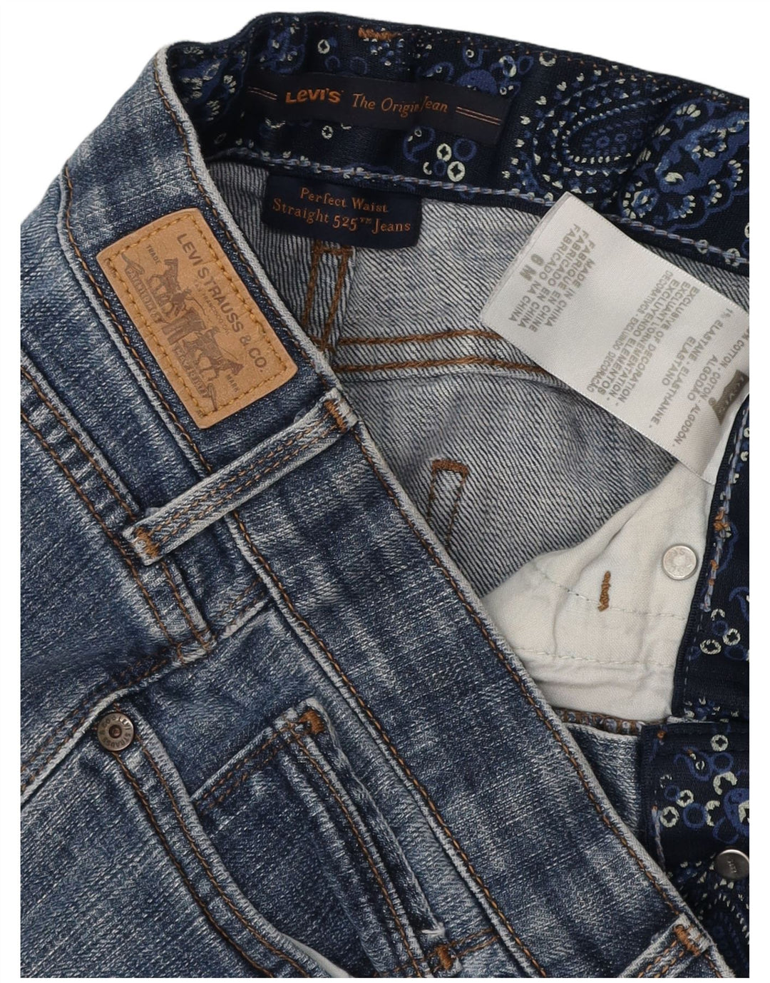 Damskie jeansy LEVI'S 525 Straight US 6 Medium W28 L31 Niebieskie bawełniane