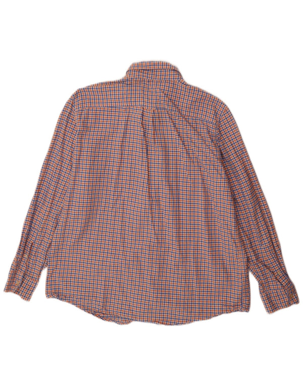 Męska koszula flanelowa Chaps XL, niebieska bawełniana kratka