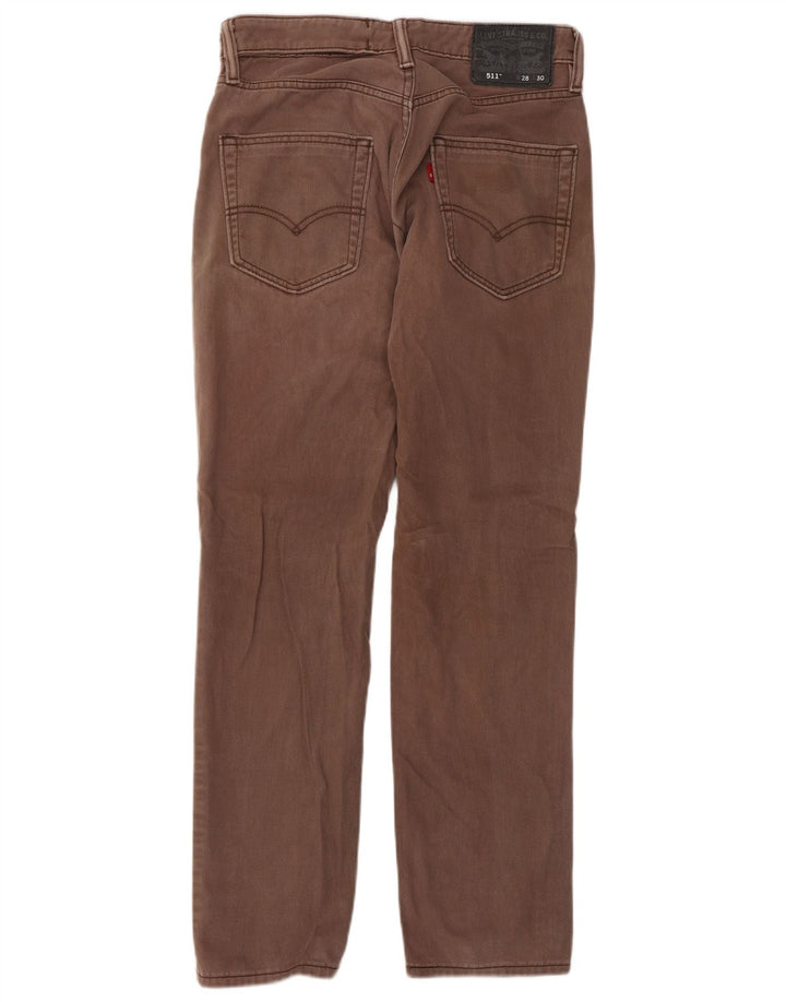 Męskie jeansy Levi's 511 Slim W28 L30 Brązowa bawełna
