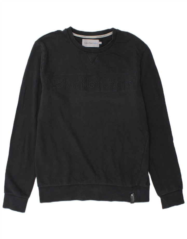 Męska bluza z grafiką Calvin Klein Jeans, średnia czarna, bawełniana
