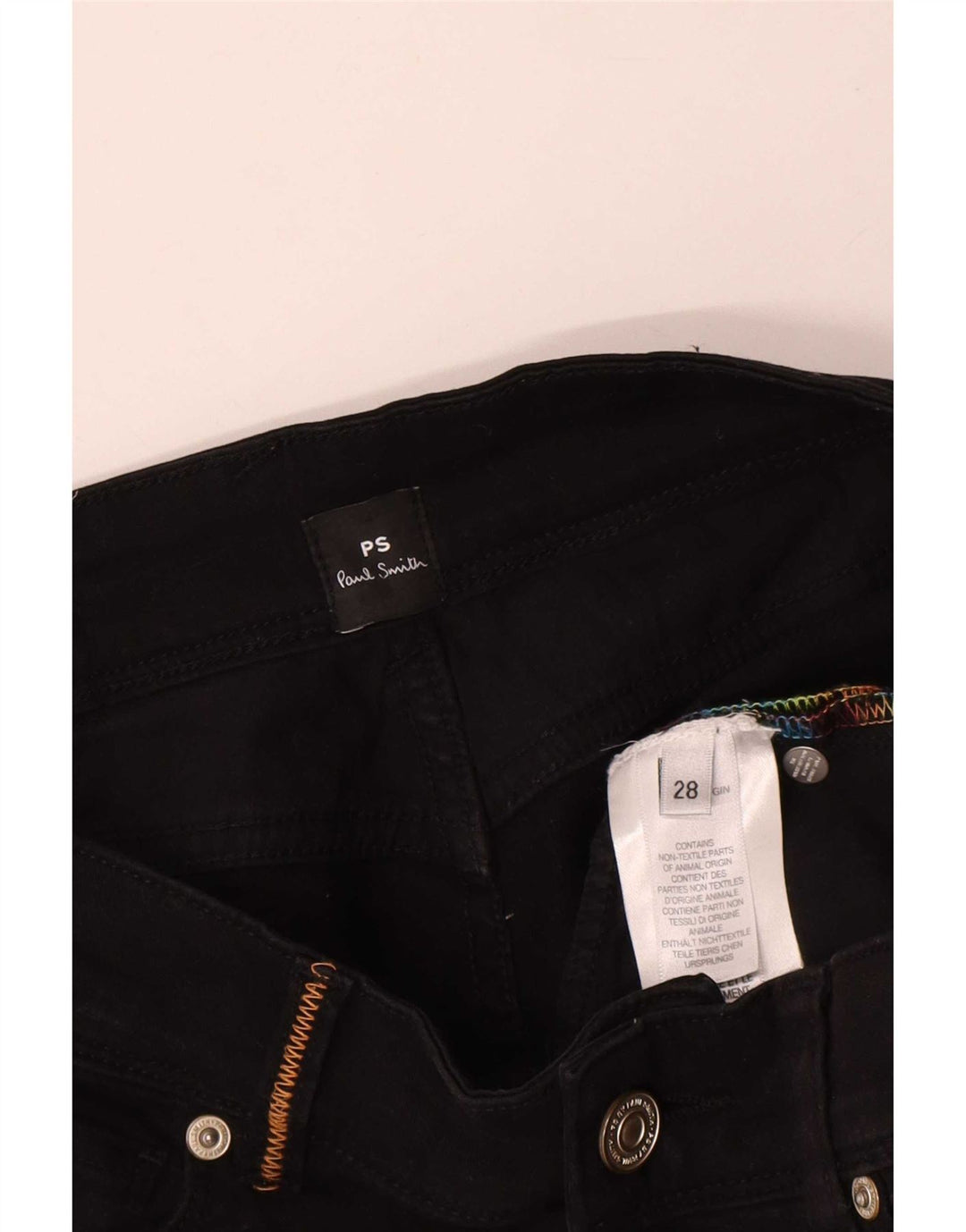 Damskie krótkie jeansy Paul Smith W28 L24 Czarne bawełniane