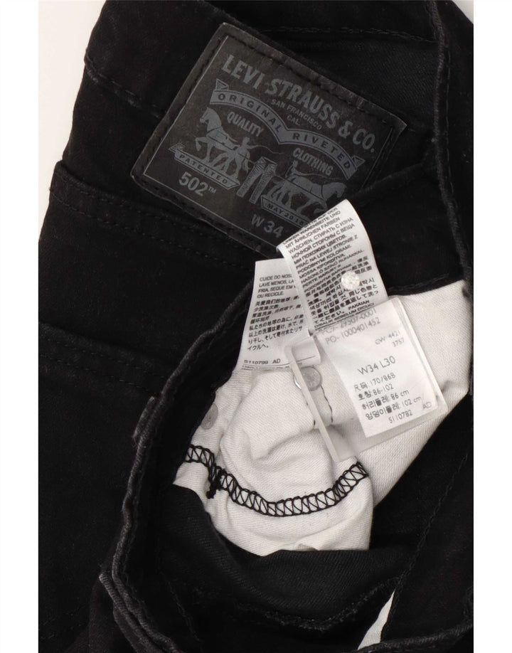 Męskie jeansy Levi's 502 Tapered W34 L30 Czarna bawełna