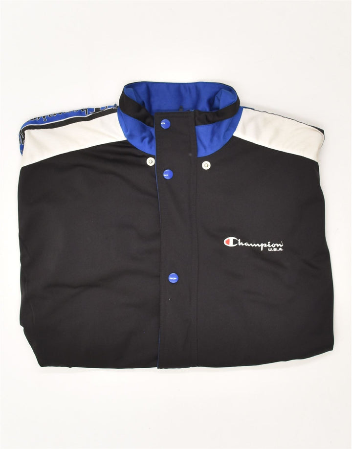 CHAMPION Mens Short Sleeve Tracksuit Top Jacket Large Blue Colourblock Vintage Champion and Second-Hand Champion from Messina Hembry 
