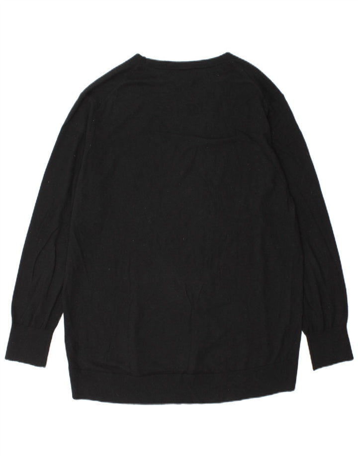 Męski sweter Massimo Dutti z dekoltem w kształcie litery V, mały, czarny
