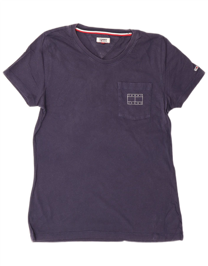 T-shirt damski Tommy Hilfiger Top, średni, granatowy, bawełniany