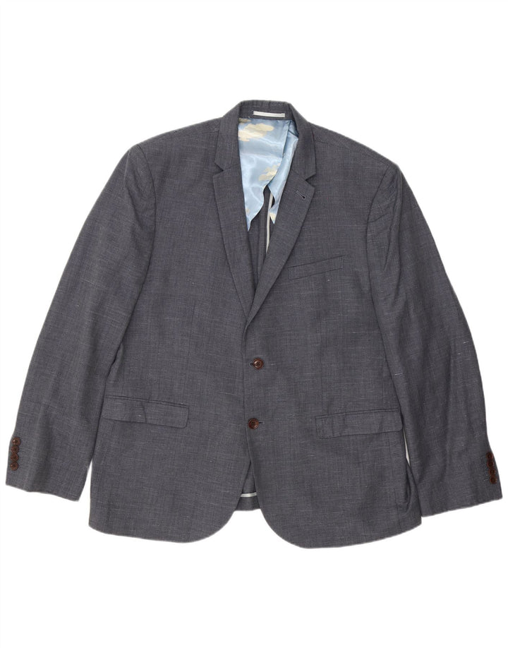 Męska marynarka zapinana na 2 guziki Joules Slim Fit UK 48 4XL Szara wełniana nakrapiana
