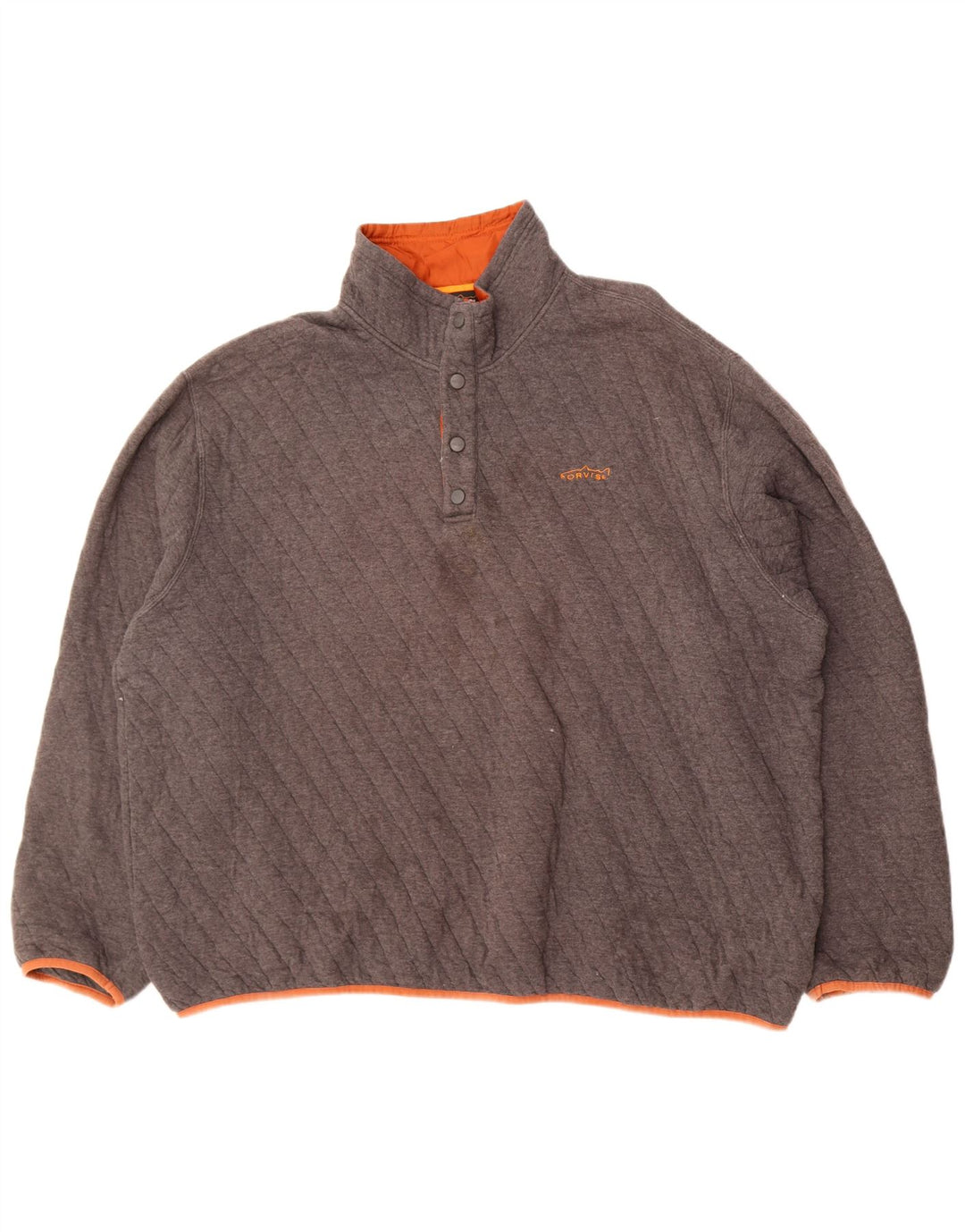 Męska bluza z kapturem Orvis, zapinana na guziki, 2XL, szara bawełna