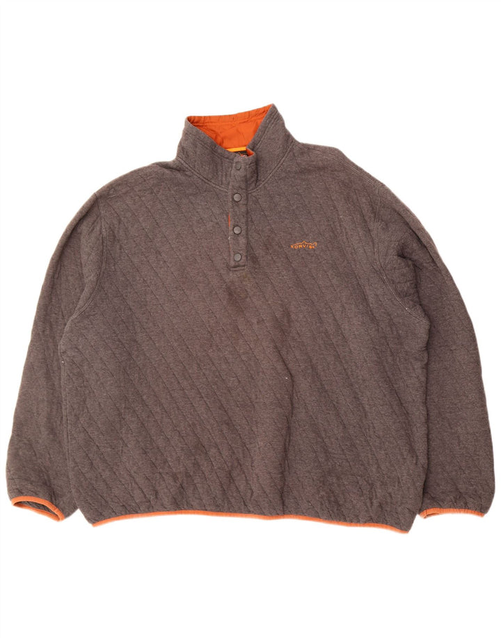 Męska bluza z kapturem Orvis, zapinana na guziki, 2XL, szara bawełna