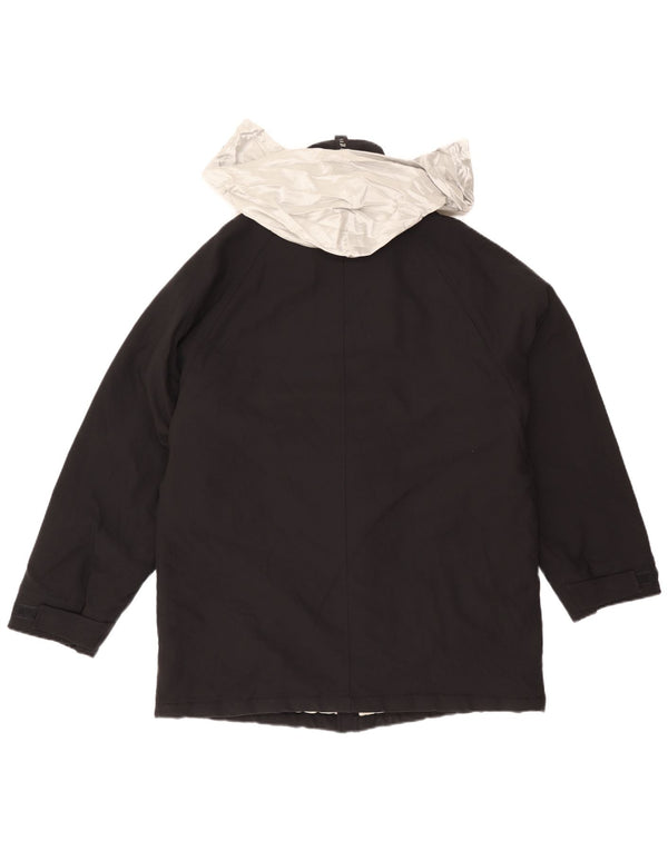 Męska kurtka wiatrówka Allegri z kapturem UK 40, duża, czarna, z blokami kolorów