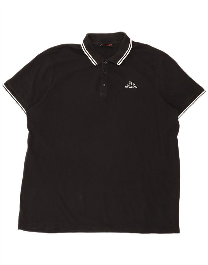 Męska koszulka polo Kappa 3XL, czarna, bawełniana