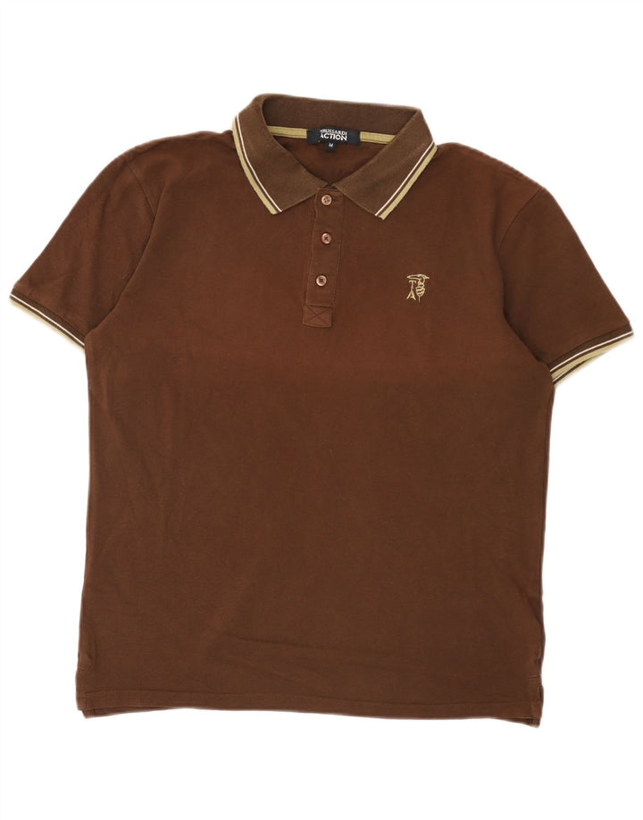Męska koszulka polo Trussardi w średnie brązowe paski