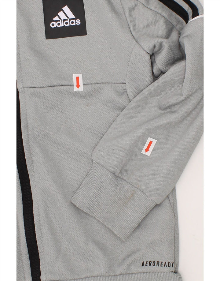 ADIDAS Boys Aeroready Tracksuit Top Jacket 6-7 Years Grey Polyester Vintage Adidas and Second-Hand Adidas from Messina Hembry 
