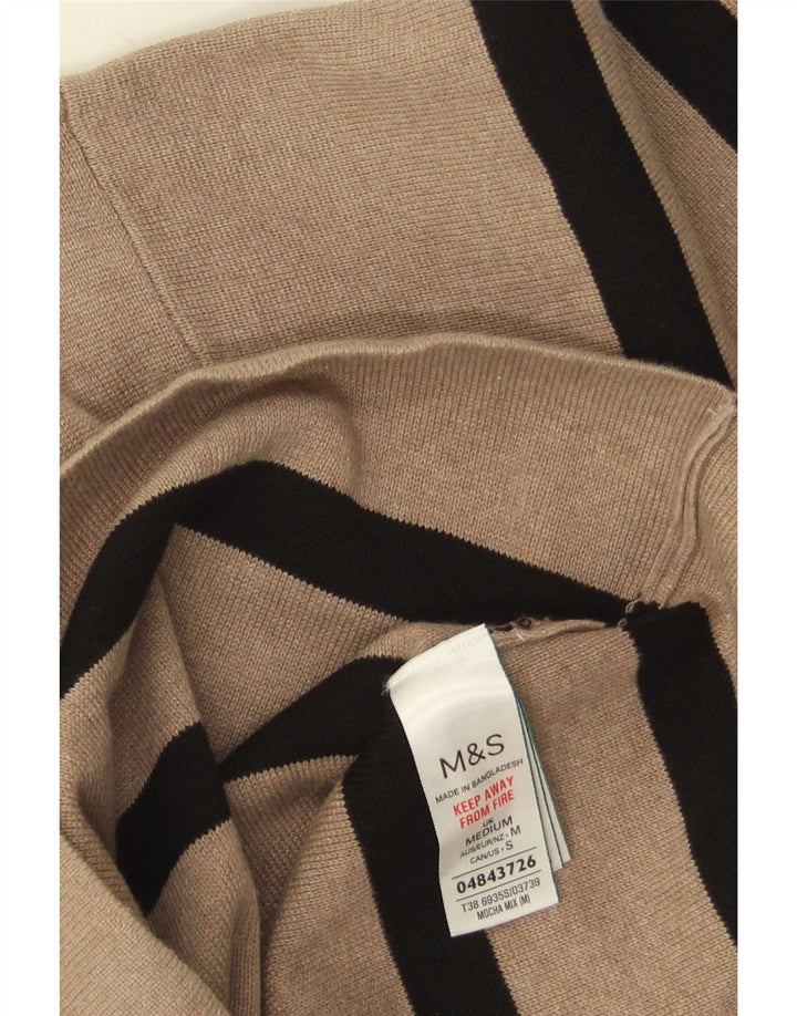 Marks & Spencer Damski sweter z okrągłym dekoltem UK 12 w średnie beżowe paski