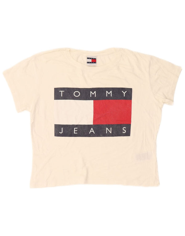 Damska koszulka oversize Tommy Hilfiger z grafiką Top UK 10 Small White