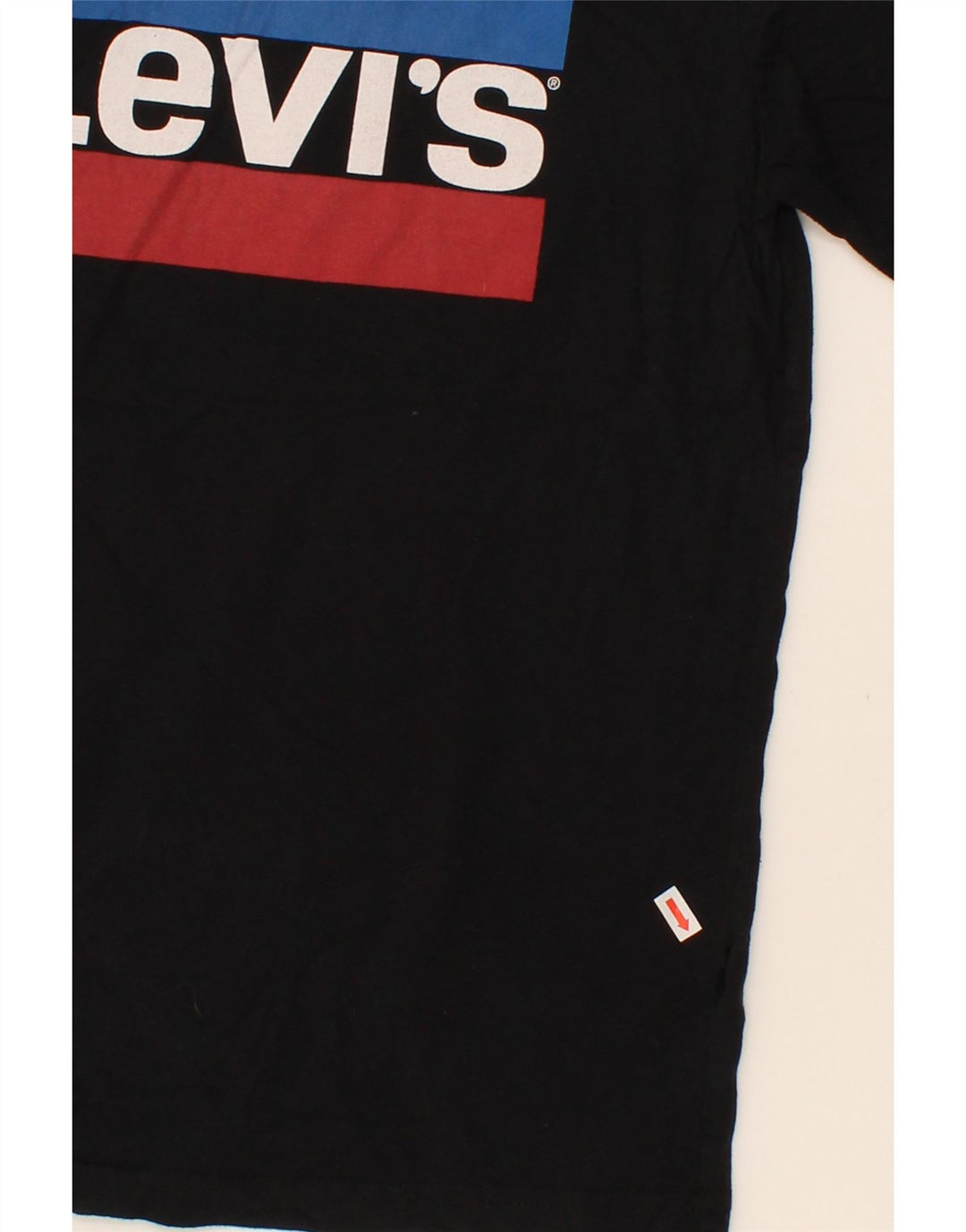 LEVI'S Boys Graphic T-Shirt Top 13-14 Years XL Black Vintage Levi's and Second-Hand Levi's from Messina Hembry 