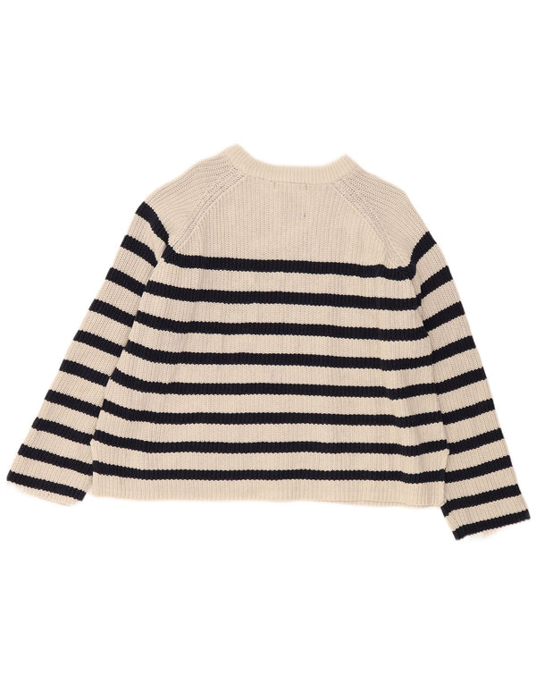 Marks & Spencer Damski sweter z dekoltem w łódkę, UK 18 XL, w białe paski