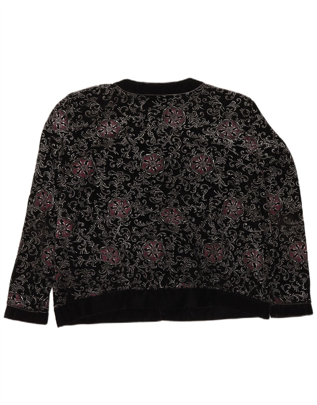 YESSICA Damska marynarka oversize zapinana na 6 guzików, EU 46 XL, czarna w kwiaty