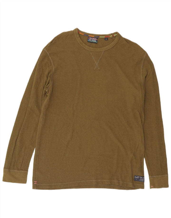 Męski top Scotch & Soda z długim rękawem i dużą bawełną w kolorze khaki