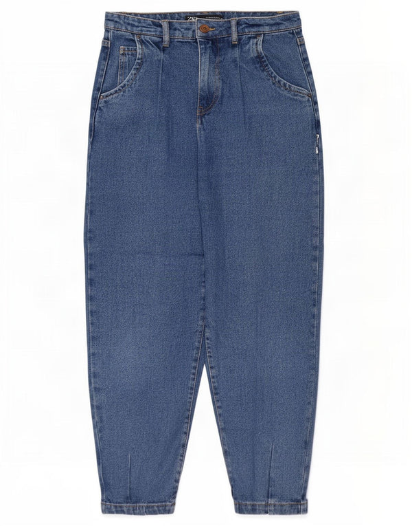 Zara Damskie Dżinsy Balonowe Z Wysokim Stanem EU 34 2XS W24 L26 Niebieskie Bawełniane