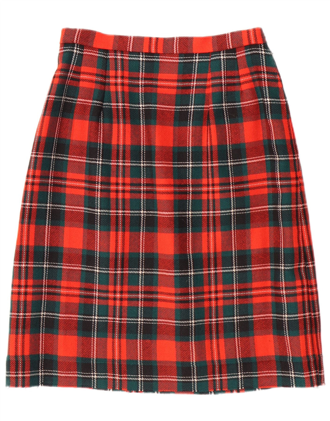 VINTAGE damski 2-częściowy komplet spódnic EU 42 Large W28 L23 czerwona wełniana kratka