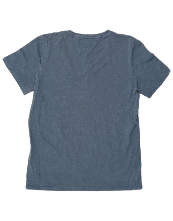 TOMMY HILFIGER Chłopięcy T-shirt z grafiką, 15-16 lat, niebieska bawełna