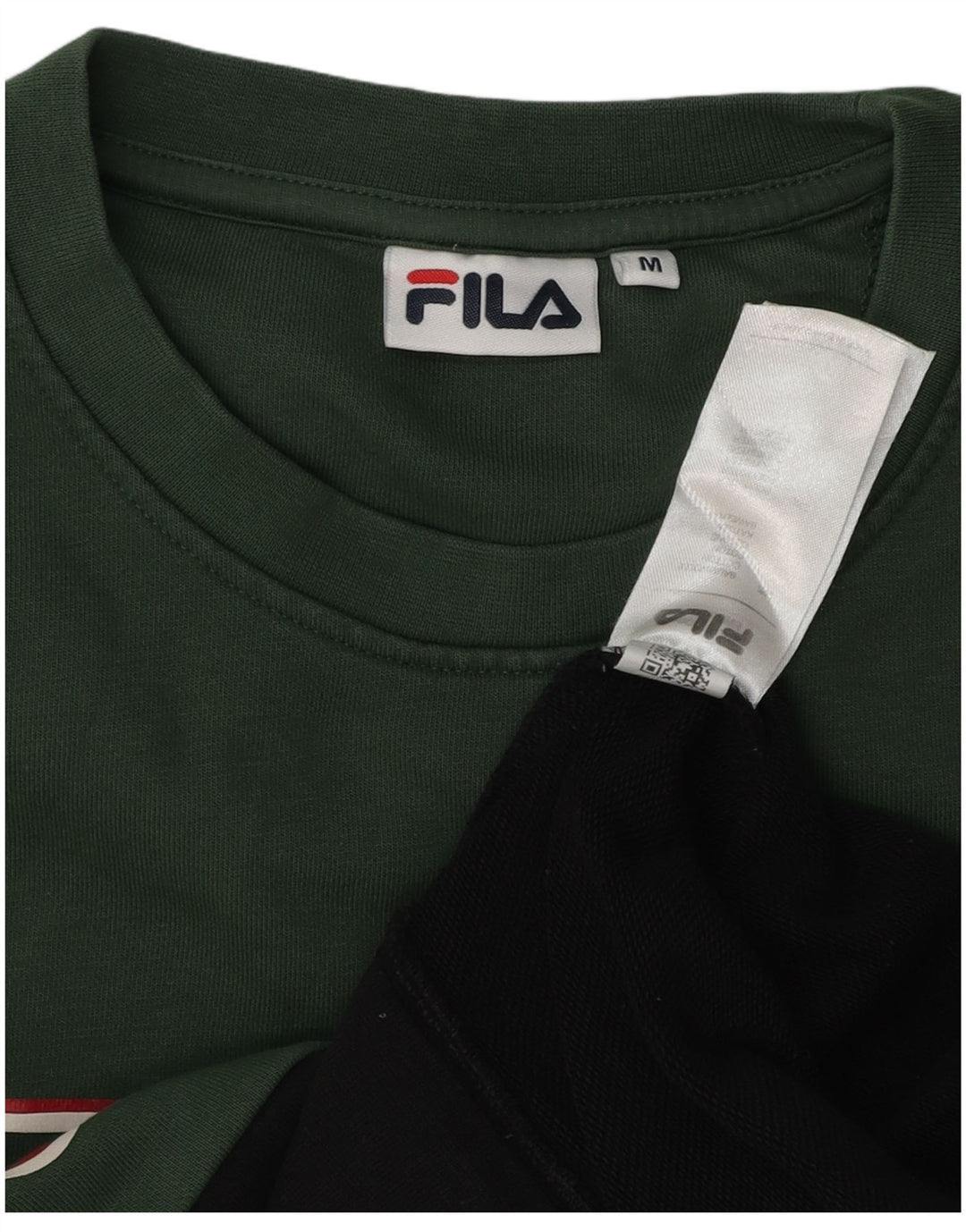 Męska bluza z grafiką Fila, bawełniana, średnia czarna, z blokami kolorów