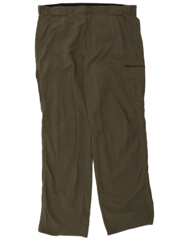 Męskie proste spodnie cargo Eddie Bauer W36 L34 Khaki poliester