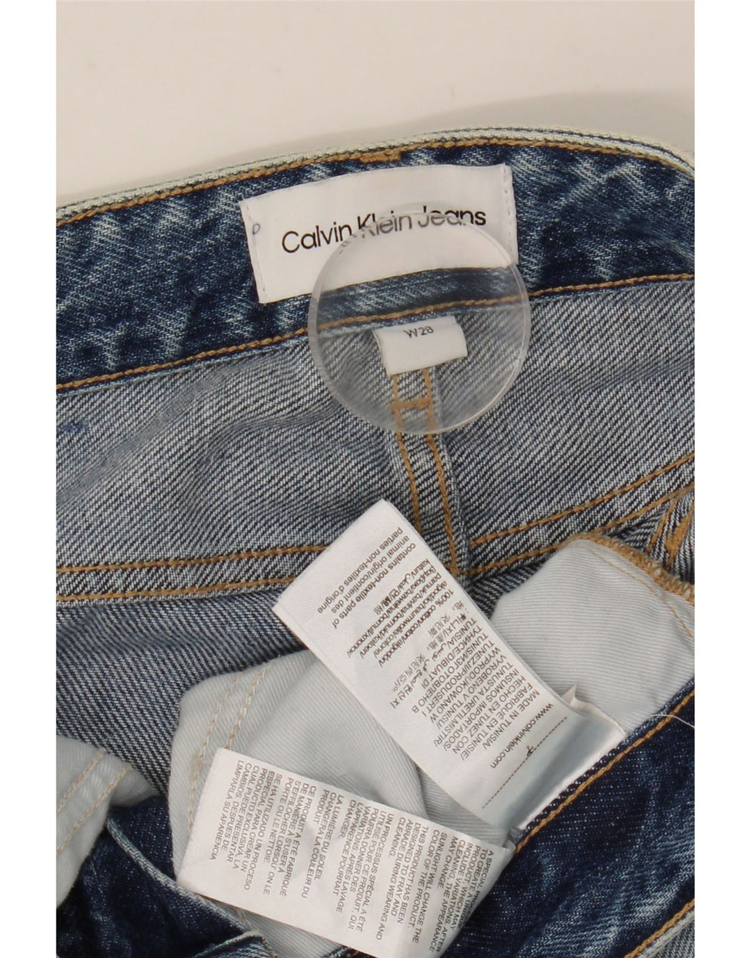 Damskie jeansy CALVIN KLEIN w trudnej sytuacji W28 L28 Niebieskie, bawełniane