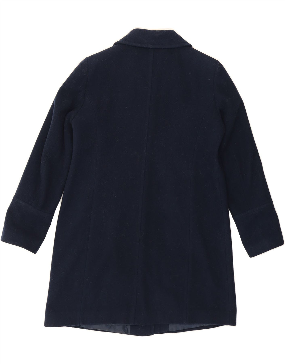 BENETTON Womens Open Overcoat UK 16 Large Navy Blue Wool Vintage Benetton and Second-Hand Benetton from Messina Hembry 