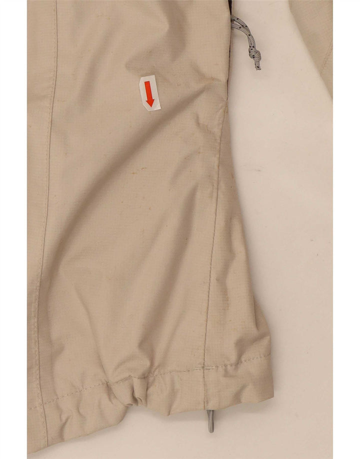 Damska kurtka przeciwdeszczowa z kapturem, oversize, The North Face, UK 10, mała, beżowa, nylonowa