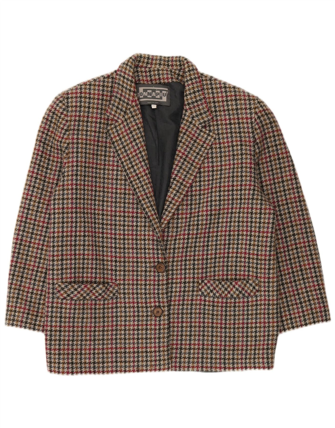 Donna Piu Damska marynarka oversize zapinana na 2 guziki IT 46, duża, zielona