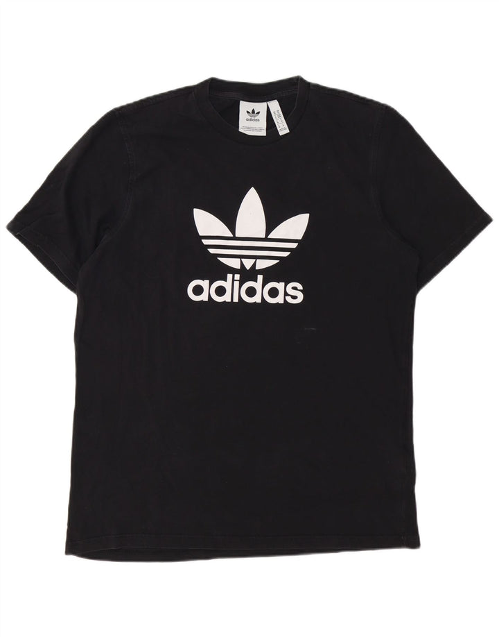 Męska koszulka z grafiką ADIDAS, średnia czarna, bawełniana