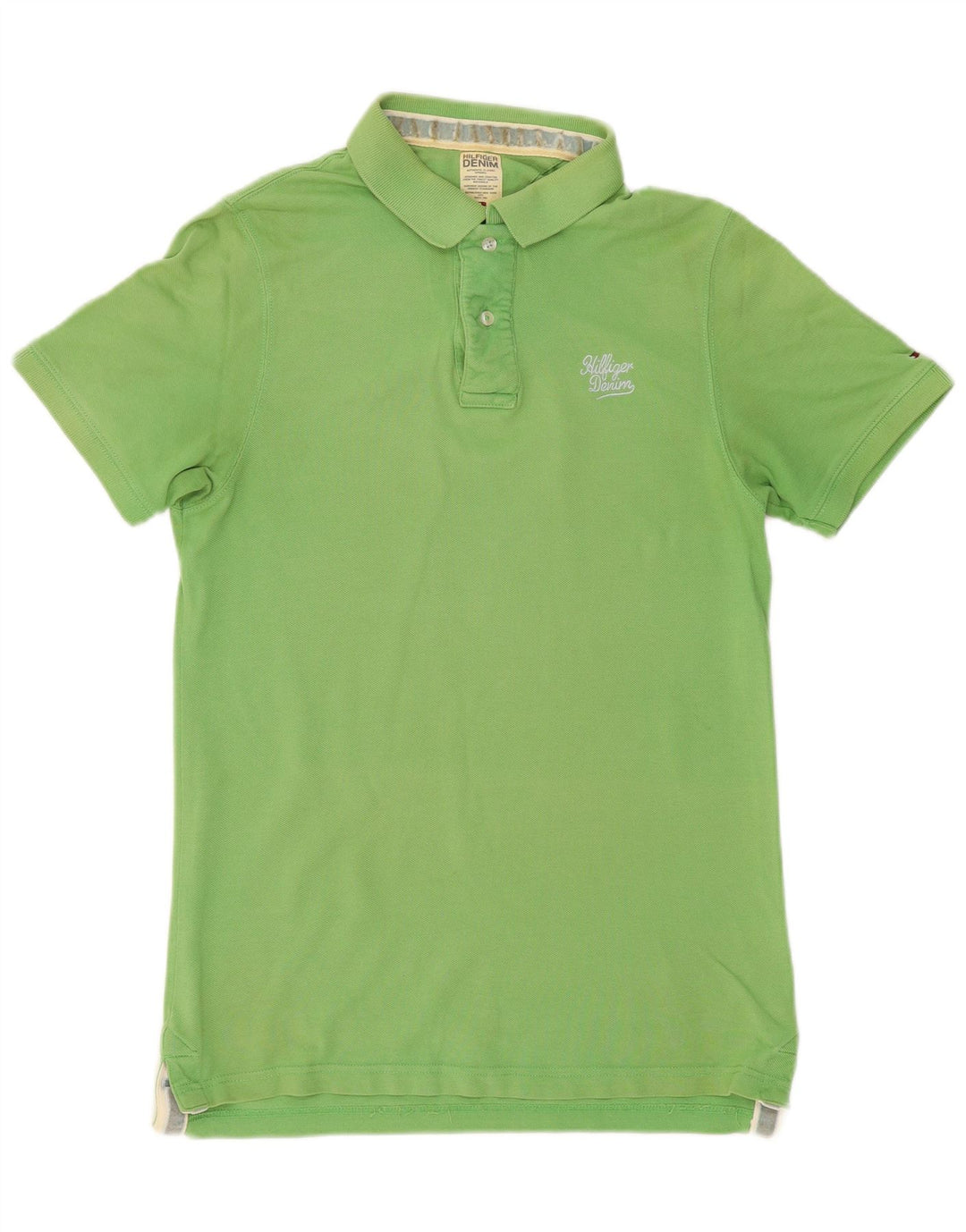 TOMMY HILFIGER Mens Polo Shirt Medium Green Cotton