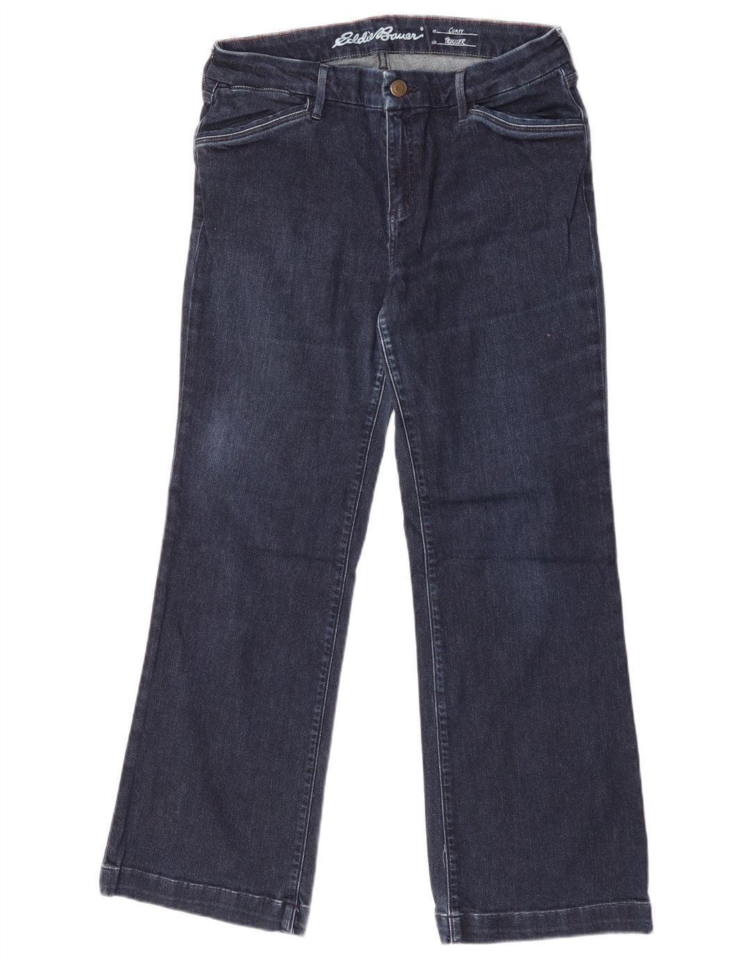 Jeansy damskie Eddie Bauer Curvy Bootcut W32 L28 Granatowa bawełna