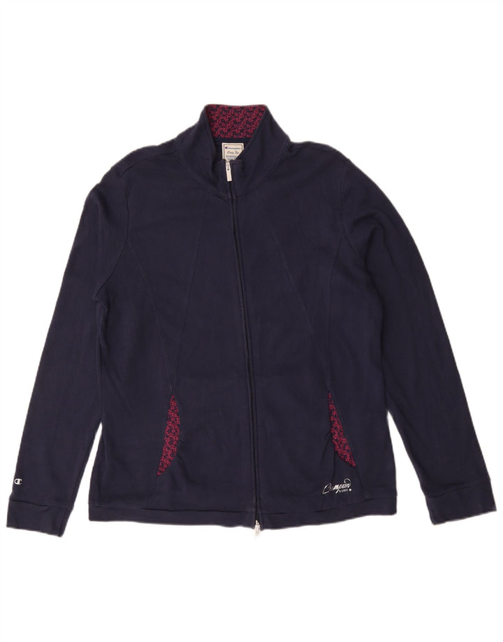 Damska kurtka dresowa Champion Easy Fit UK 14, średnia, granatowa, bawełniana