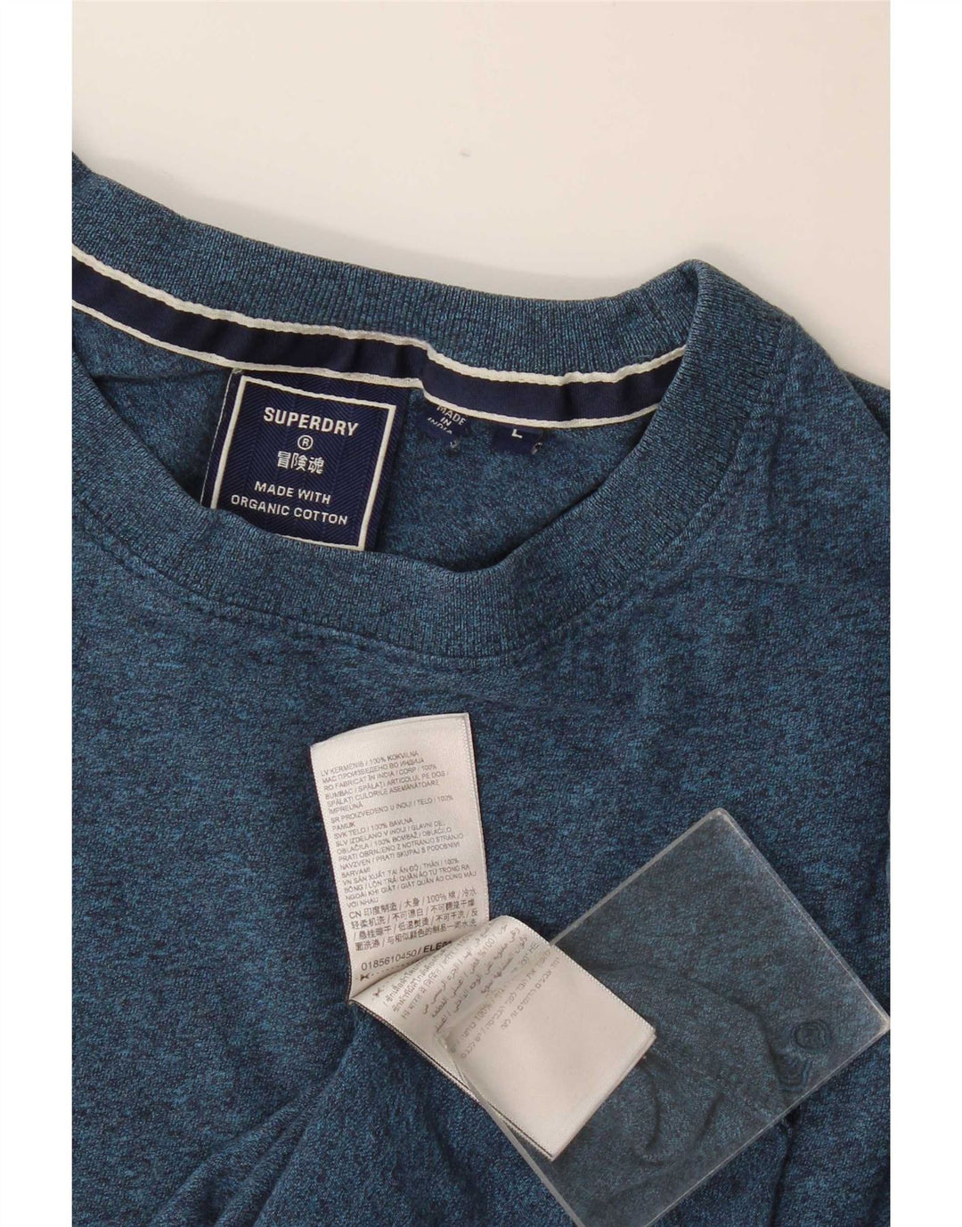 Męski T-shirt Superdry, duży, niebieski, bawełniany w cętki