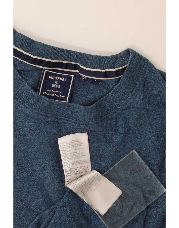 Męski T-shirt Superdry, duży, niebieski, bawełniany w cętki