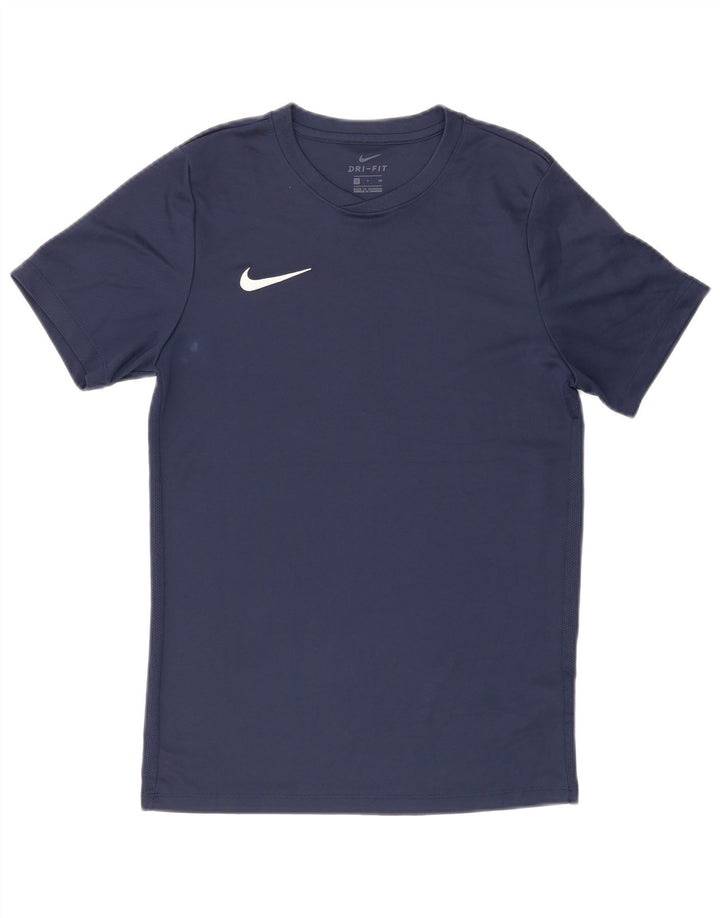 Męski T-shirt Nike Dri Fit, mały, granatowy, poliestrowy