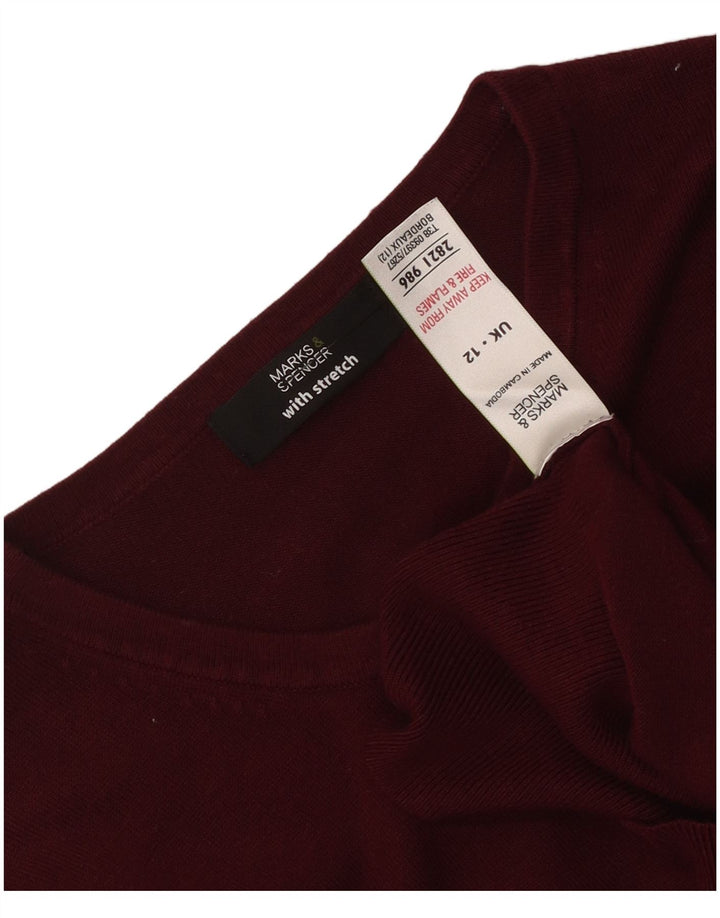 Marks & Spencer Damski sweter kardigan UK 12 Średni bordowy wiskoza
