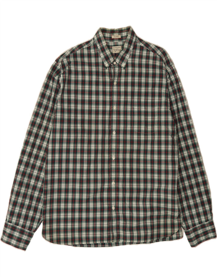 J. CREW Mens Classic Fit Shirt XL Grey Check Cotton Vintage J. Crew and Second-Hand J. Crew from Messina Hembry 