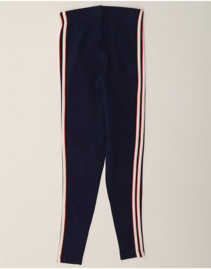 Legginsy Damskie Adidas UK 12 Średnie Granatowe Bawełniane