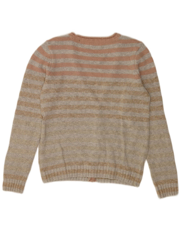 Damski sweter rozpinany Fat Face UK 8, małe, szare, bawełniane paski